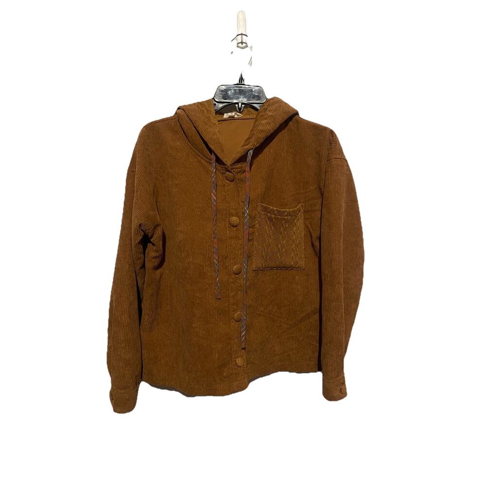 Hem‎ & Thread Womens Corduroy Jacket Shacket Size Small Caramel Brown